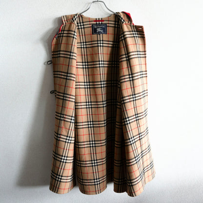BURBERRYS Wool Cashmere Hooded Nova Check Coat Size 38