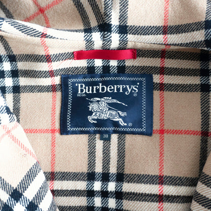 BURBERRYS Wool Cashmere Hooded Nova Check Coat Size 38