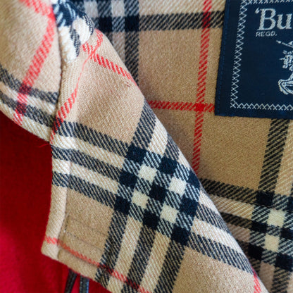 BURBERRYS Wool Cashmere Hooded Nova Check Coat Size 38