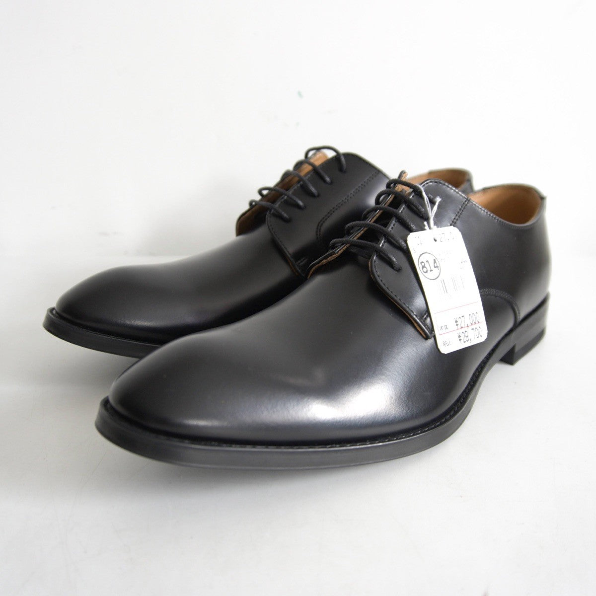 REGAL Black Plain Toe Leather Shoes Size 9