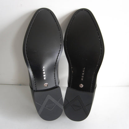 REGAL Black Plain Toe Leather Shoes Size 9