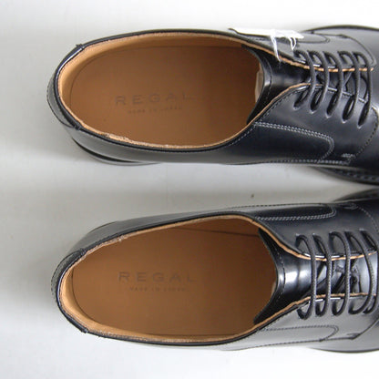 REGAL Black Plain Toe Leather Shoes Size 9