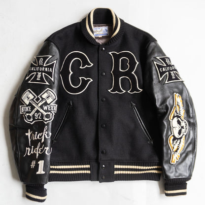 WHITESVILLE Full-Deco Leather Sleeve Varsity Jacket Size 40