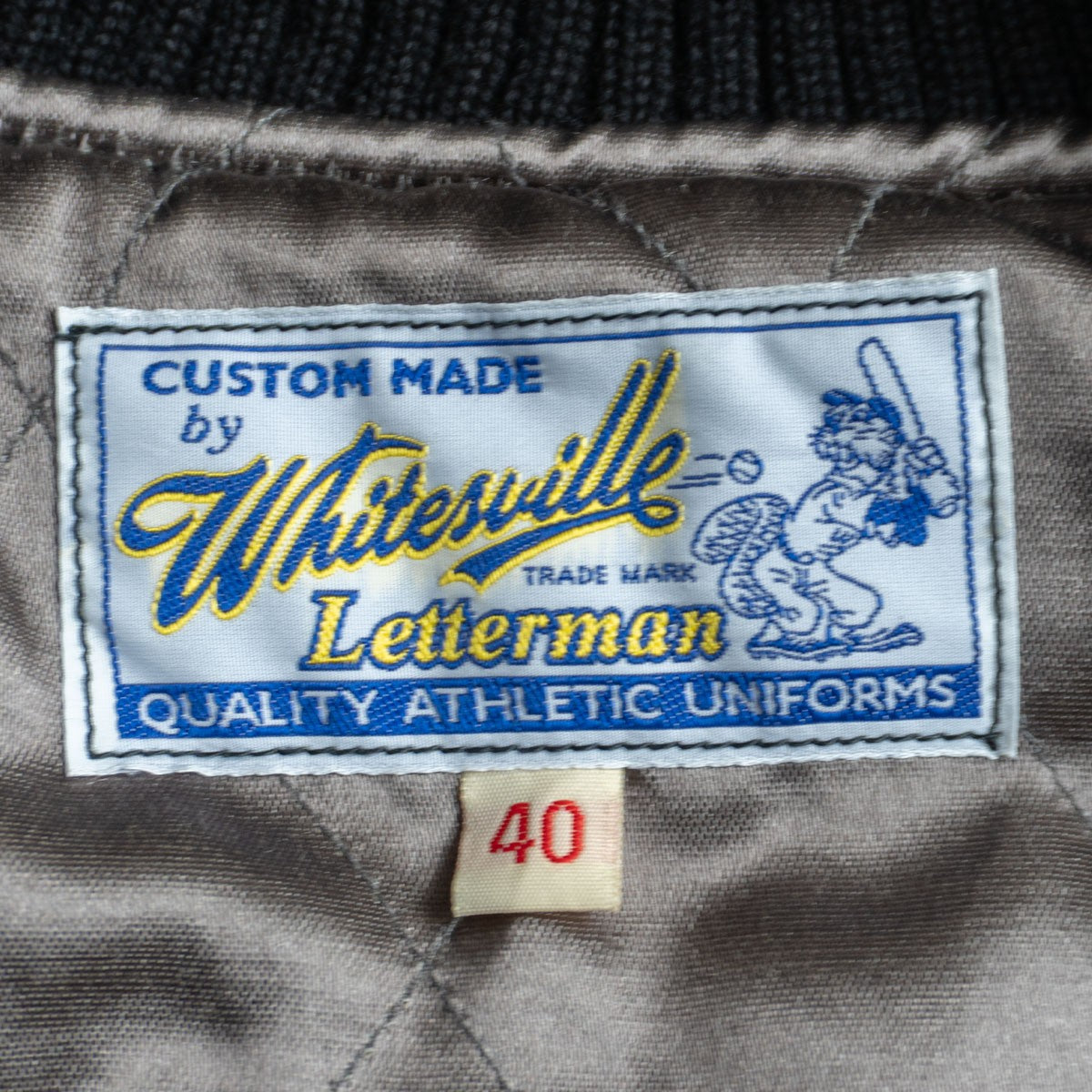 WHITESVILLE Full-Deco Leather Sleeve Varsity Jacket Size 40