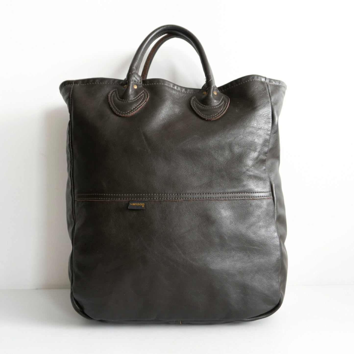 VANSON All Leather Tote Bag Brown Size ONE SIZE