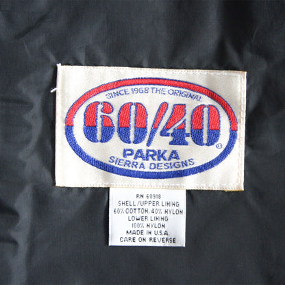 Sierra Designs USA 60/40 Cloth Mountain Parka Black Size M