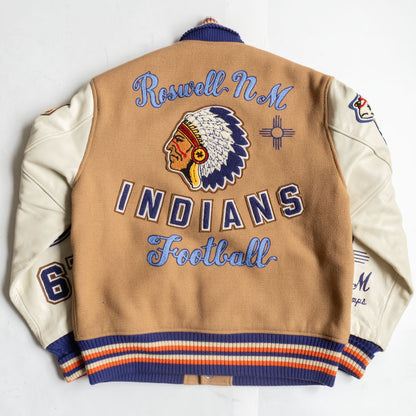 WHITESVILLE Full-Deco Leather Sleeve Varsity Jacket Size 42