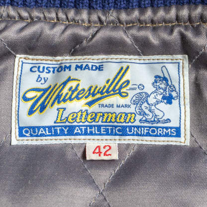 WHITESVILLE Full-Deco Leather Sleeve Varsity Jacket Size 42