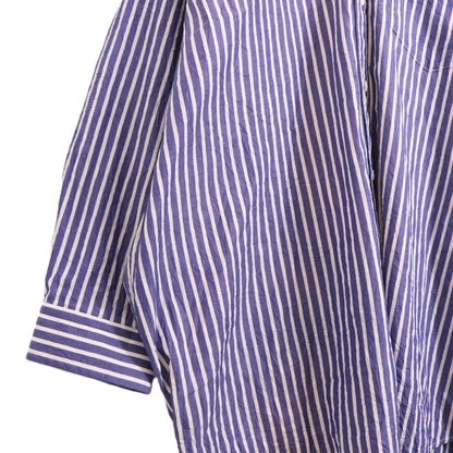 BALENCIAGA 21SS Striped Dolman Sleeve Shirt Blue Size 1