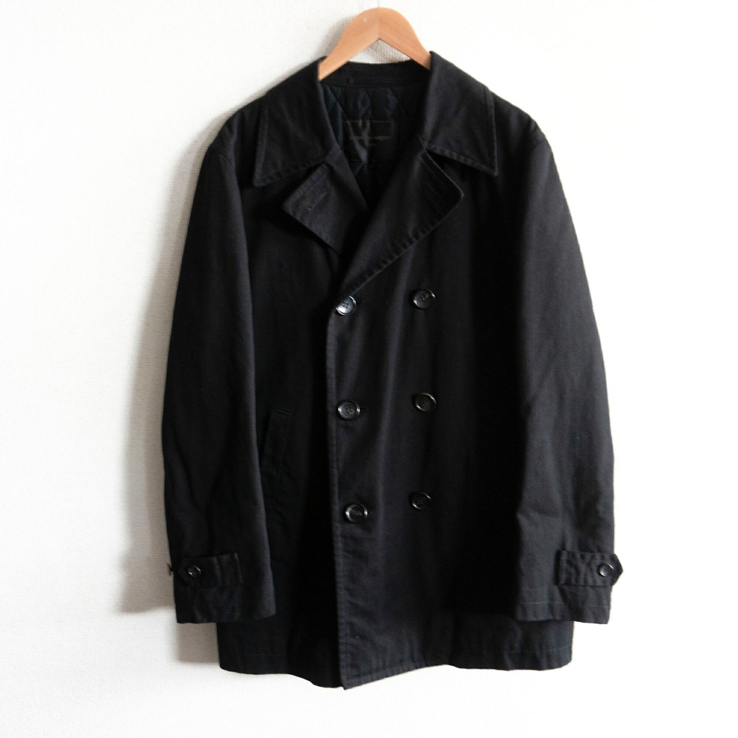 COMME des GARCONS HOMME AD2003 Garment Washed Peacoat Size
