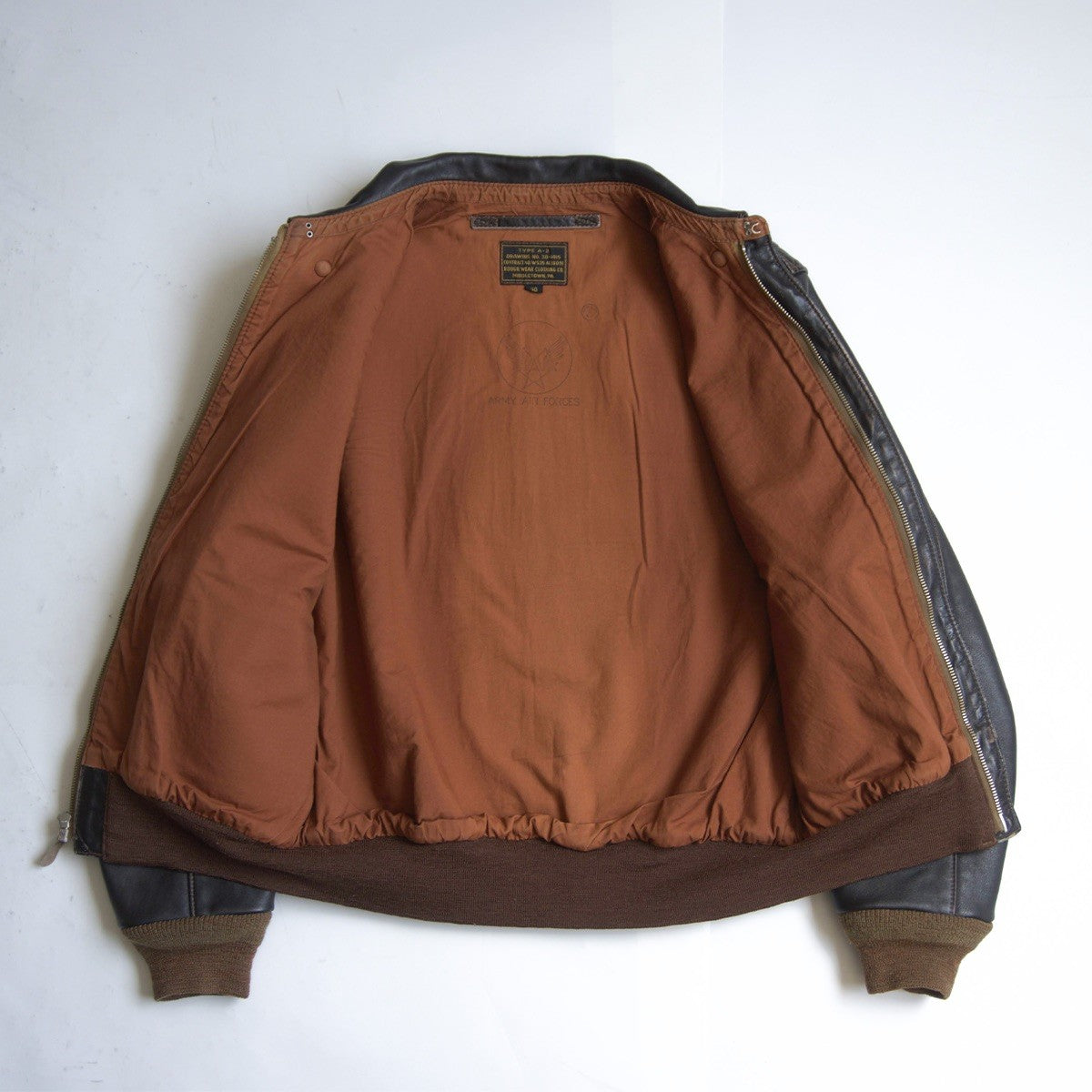 ROUGH WEAR Real McCoy's A-2 Leather Flight Jacket Size XXS