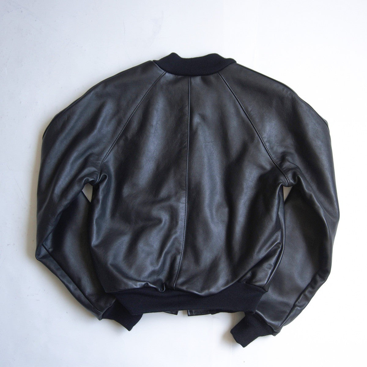 VANSON TJV All Leather Varsity Jacket Black Size 38