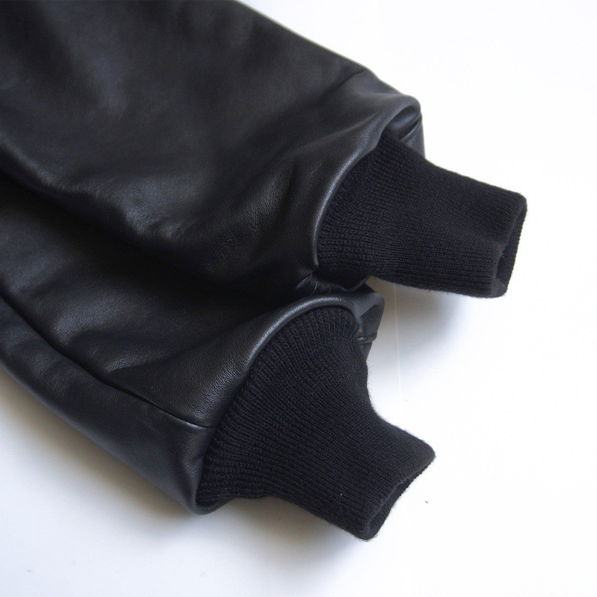 VANSON TJV All Leather Varsity Jacket Black Size 38