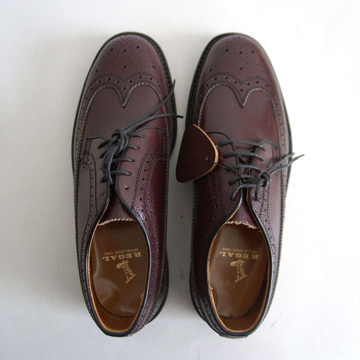 REGAL Wingtip Leather Shoes Bordeaux Made in Size 24.5EE