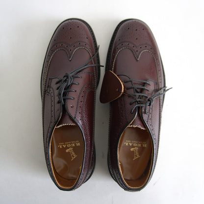 REGAL Wingtip Leather Shoes Bordeaux Made in Size 24.5EE