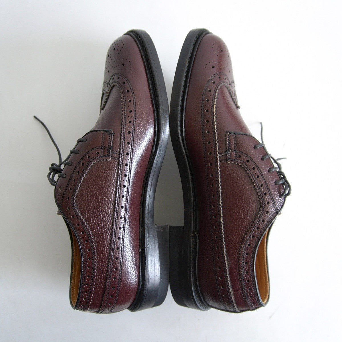 REGAL Wingtip Leather Shoes Bordeaux Made in Size 24.5EE