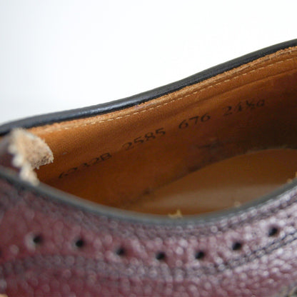 REGAL Wingtip Leather Shoes Bordeaux Made in Size 24.5EE