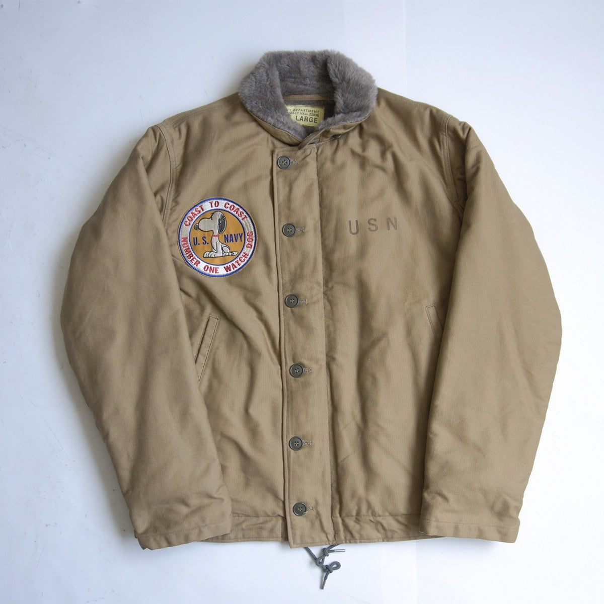 BUZZ RICKSON N-1 Deck Jacket Alpaca Lined Size L