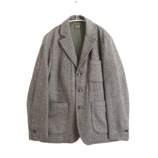 1st PAT-RN 3B Unconstructed Herringbone Blazer Gray Size S