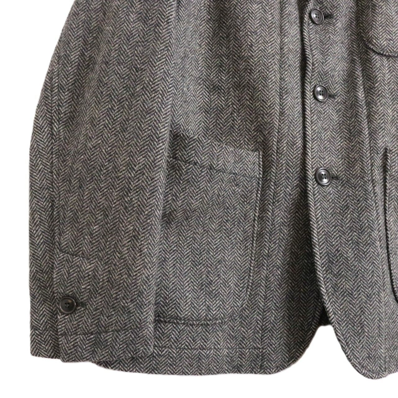 1st PAT-RN 3B Unconstructed Herringbone Blazer Gray Size S