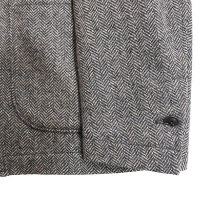 1st PAT-RN 3B Unconstructed Herringbone Blazer Gray Size S