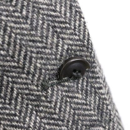 1st PAT-RN 3B Unconstructed Herringbone Blazer Gray Size S