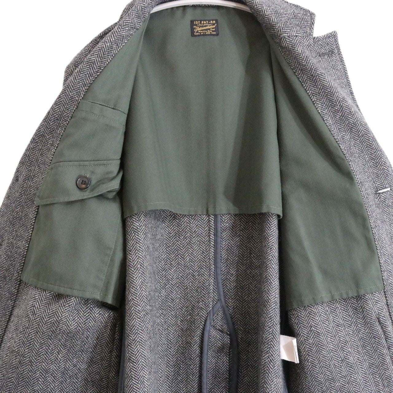 1st PAT-RN 3B Unconstructed Herringbone Blazer Gray Size S