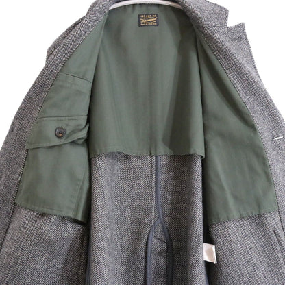 1st PAT-RN 3B Unconstructed Herringbone Blazer Gray Size S