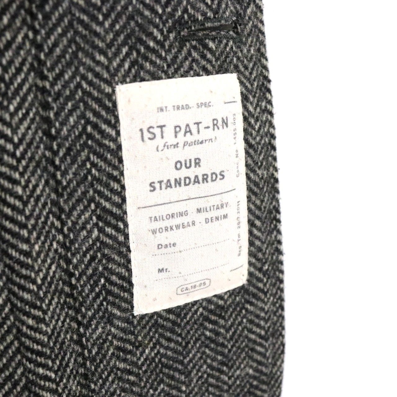 1st PAT-RN 3B Unconstructed Herringbone Blazer Gray Size S