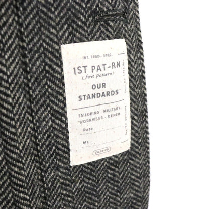 1st PAT-RN 3B Unconstructed Herringbone Blazer Gray Size S