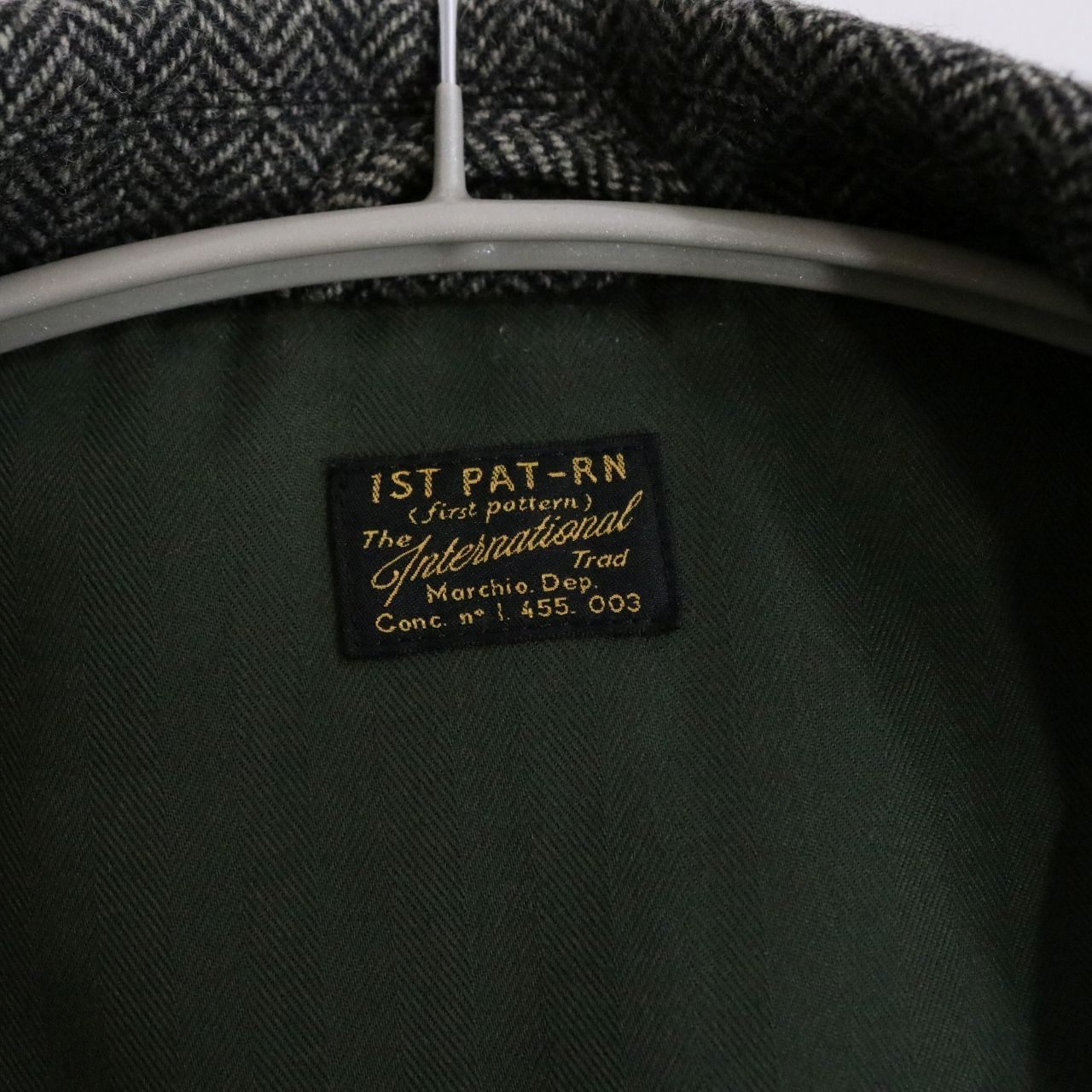 1st PAT-RN 3B Unconstructed Herringbone Blazer Gray Size S