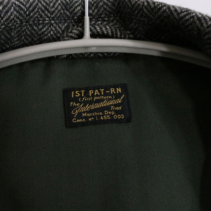 1st PAT-RN 3B Unconstructed Herringbone Blazer Gray Size S