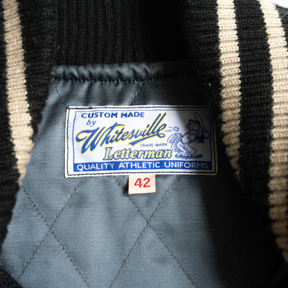 WHITESVILLE Full-Deco Leather Sleeve Varsity Jacket Size 42