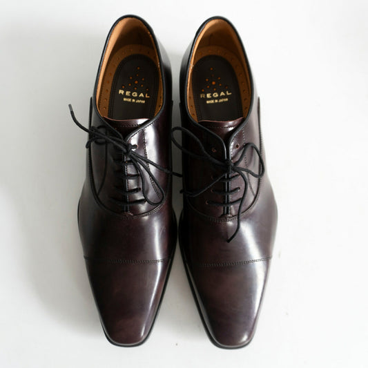 REGAL Brown Straight Tip Leather Shoes Size 8