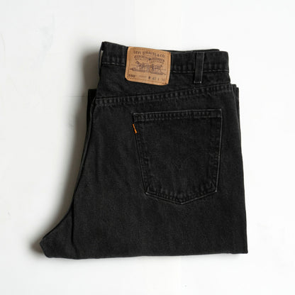 LEVI'S 550 Garment Dyed Baggy Black Denim Pants Size 40×30
