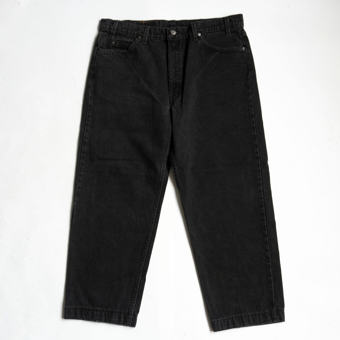 LEVI'S 550 Garment Dyed Baggy Black Denim Pants Size 40×30