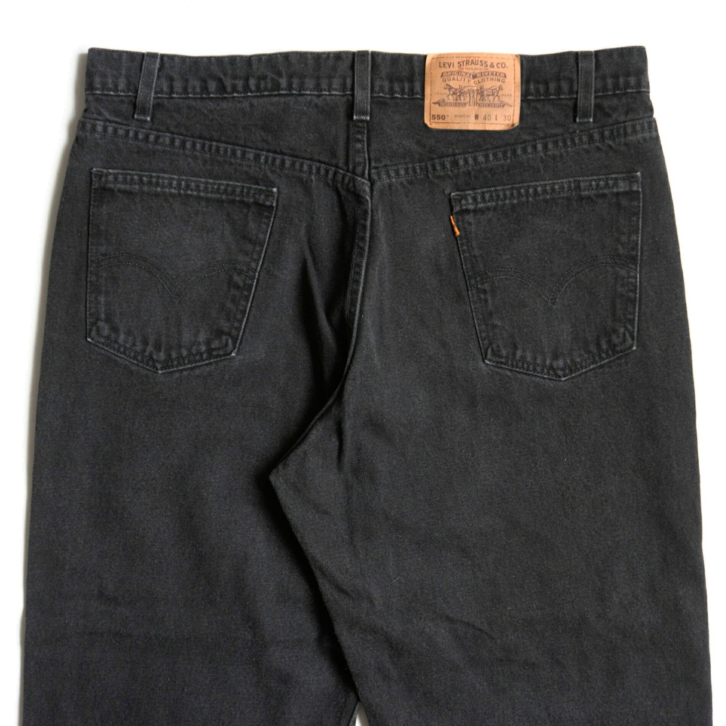 LEVI'S 550 Garment Dyed Baggy Black Denim Pants Size 40×30