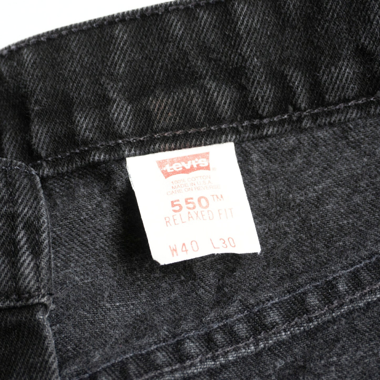 LEVI'S 550 Garment Dyed Baggy Black Denim Pants Size 40×30