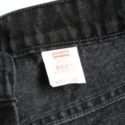 LEVI'S 550 Garment Dyed Baggy Black Denim Pants Size 40×30