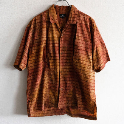 ISSEY MIYAKE MEN 90s Printed Front Pleat Open Collar Size M