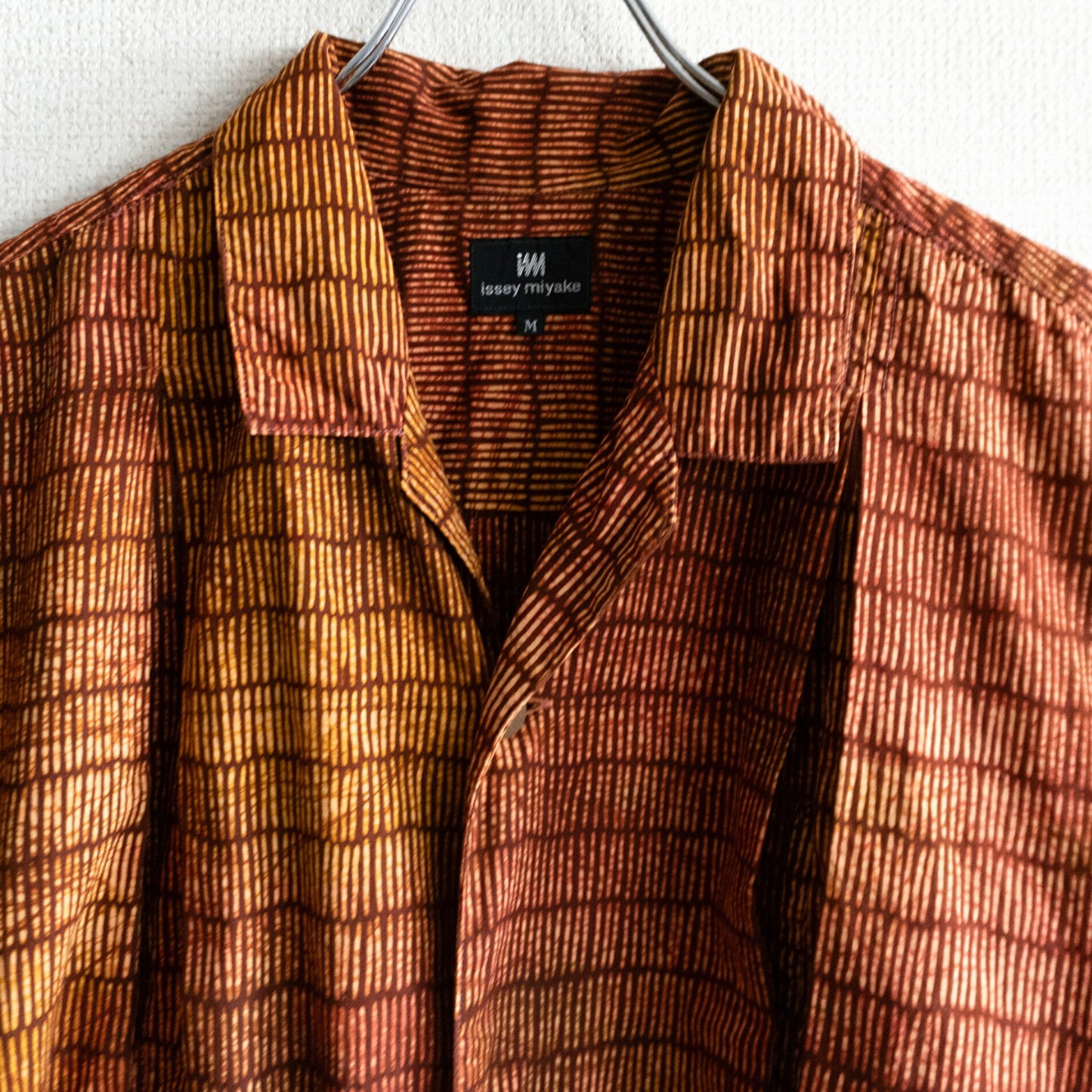 ISSEY MIYAKE MEN 90s Printed Front Pleat Open Collar Size M