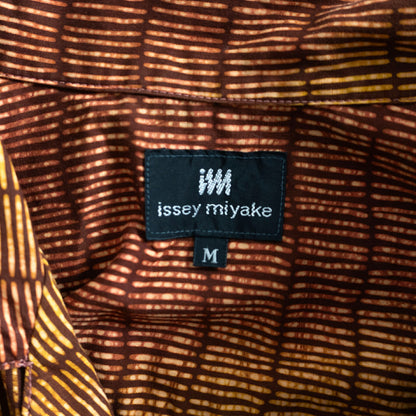 ISSEY MIYAKE MEN 90s Printed Front Pleat Open Collar Size M