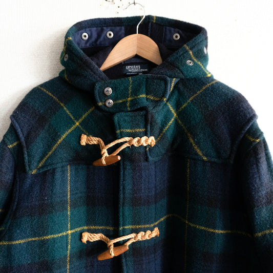 POLO RALPH LAUREN Plaid Duffle Coat Made in USA Size M