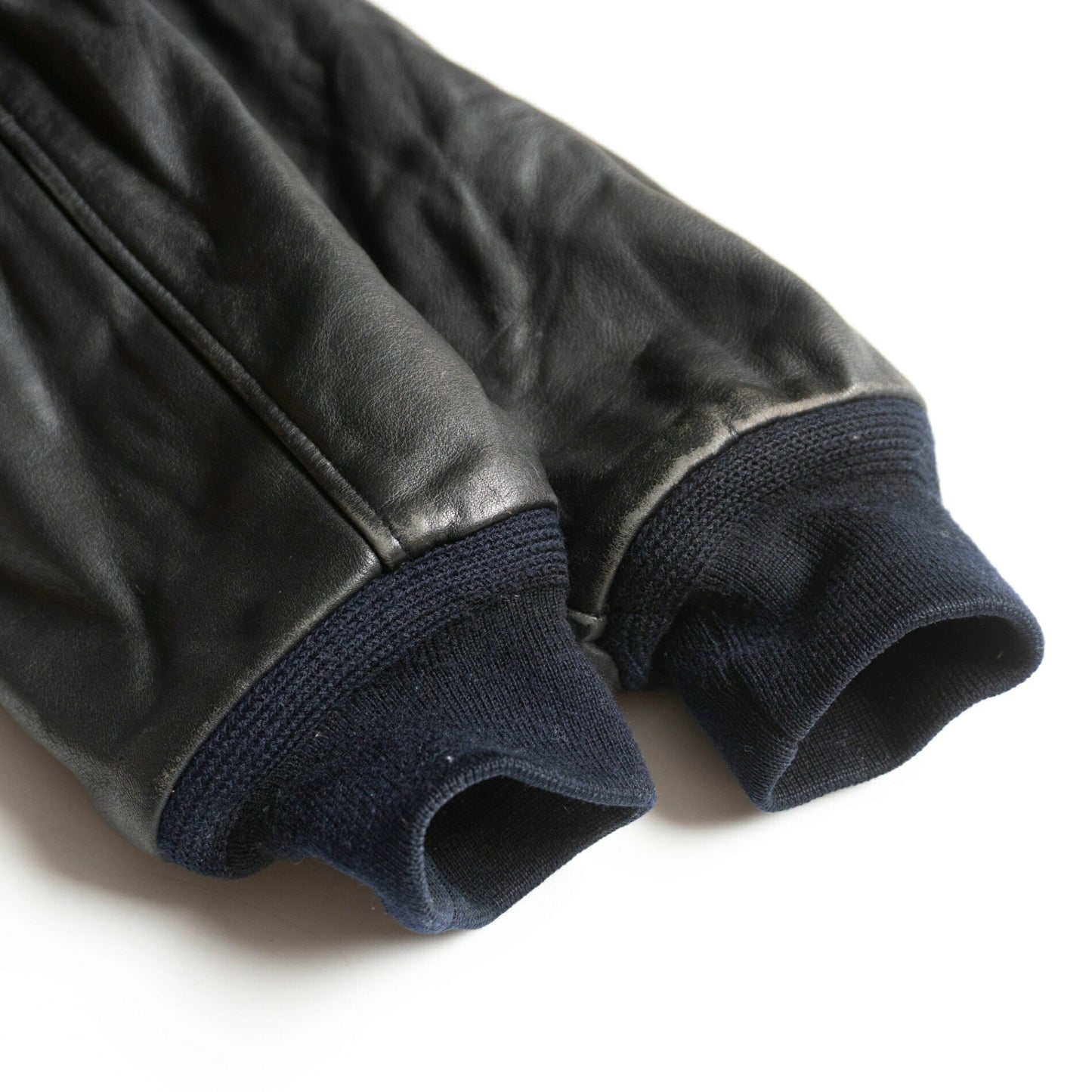 VAN JAC G-1 Flight Leather Boa Jacket Black Size M