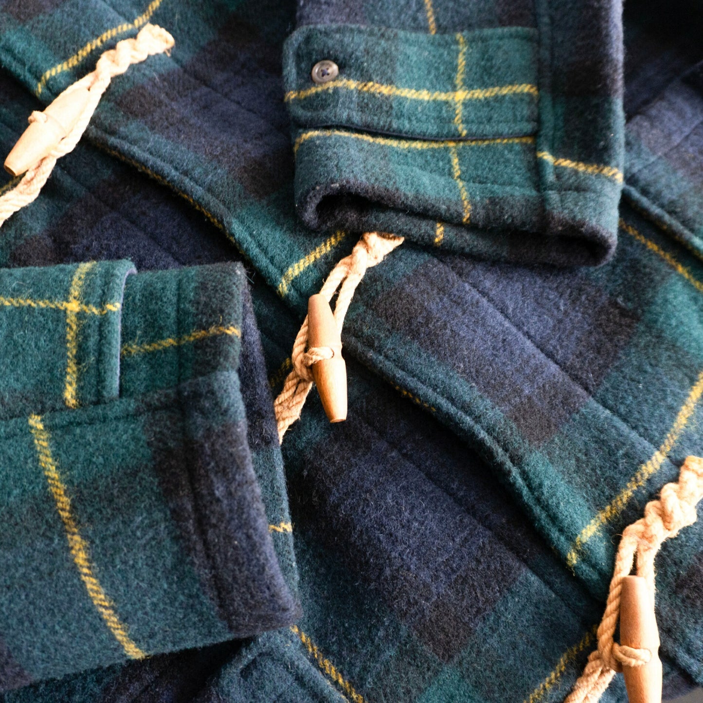 POLO RALPH LAUREN Plaid Duffle Coat Made in USA Size M