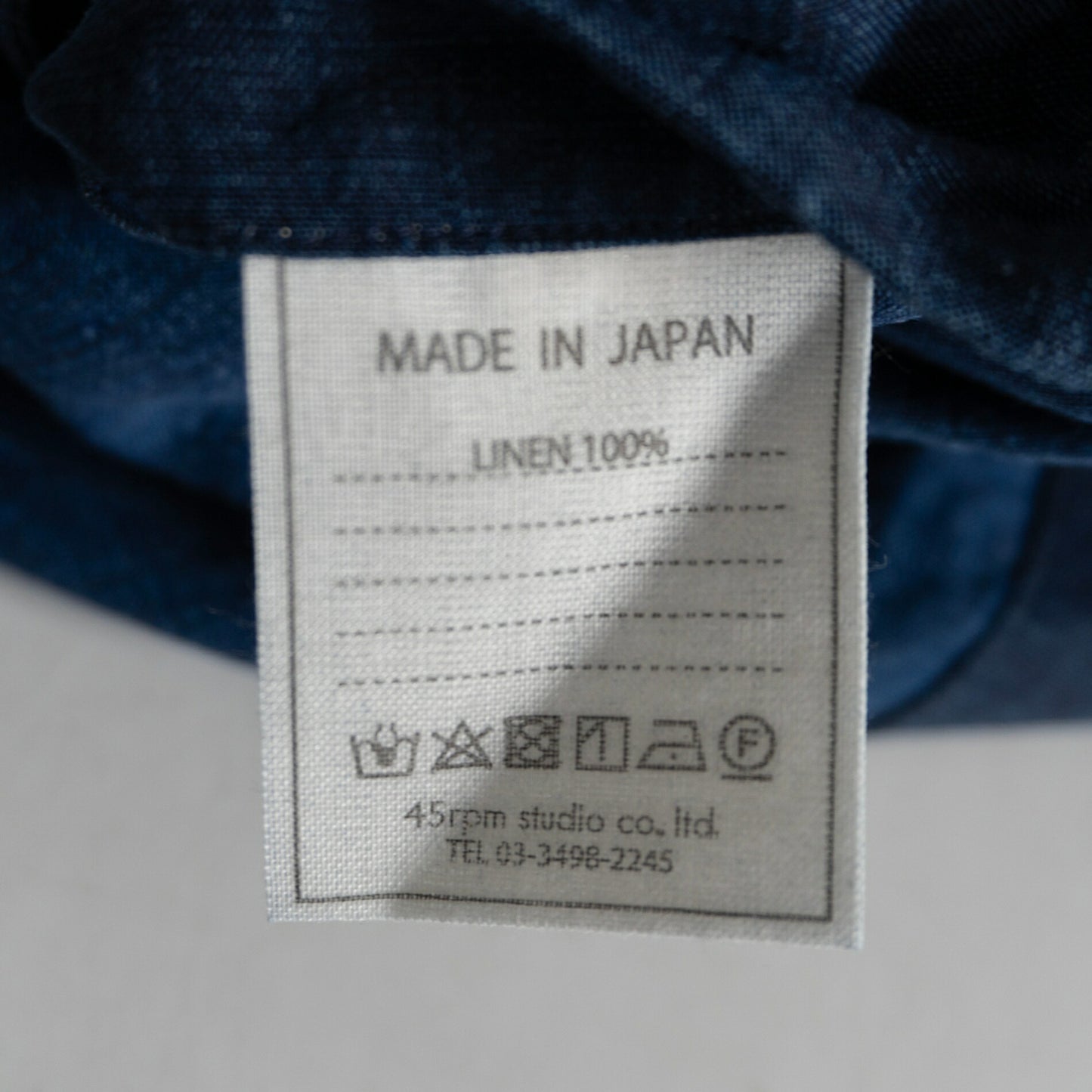 45R Indigo Linen 908 Balmacaan Coat Size S