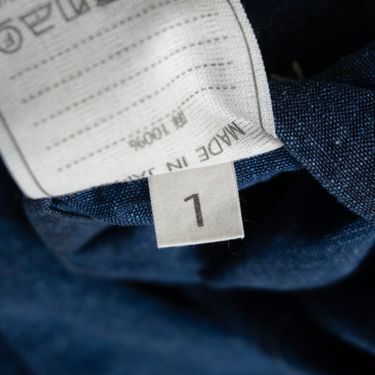 45R Indigo Linen 908 Balmacaan Coat Size S