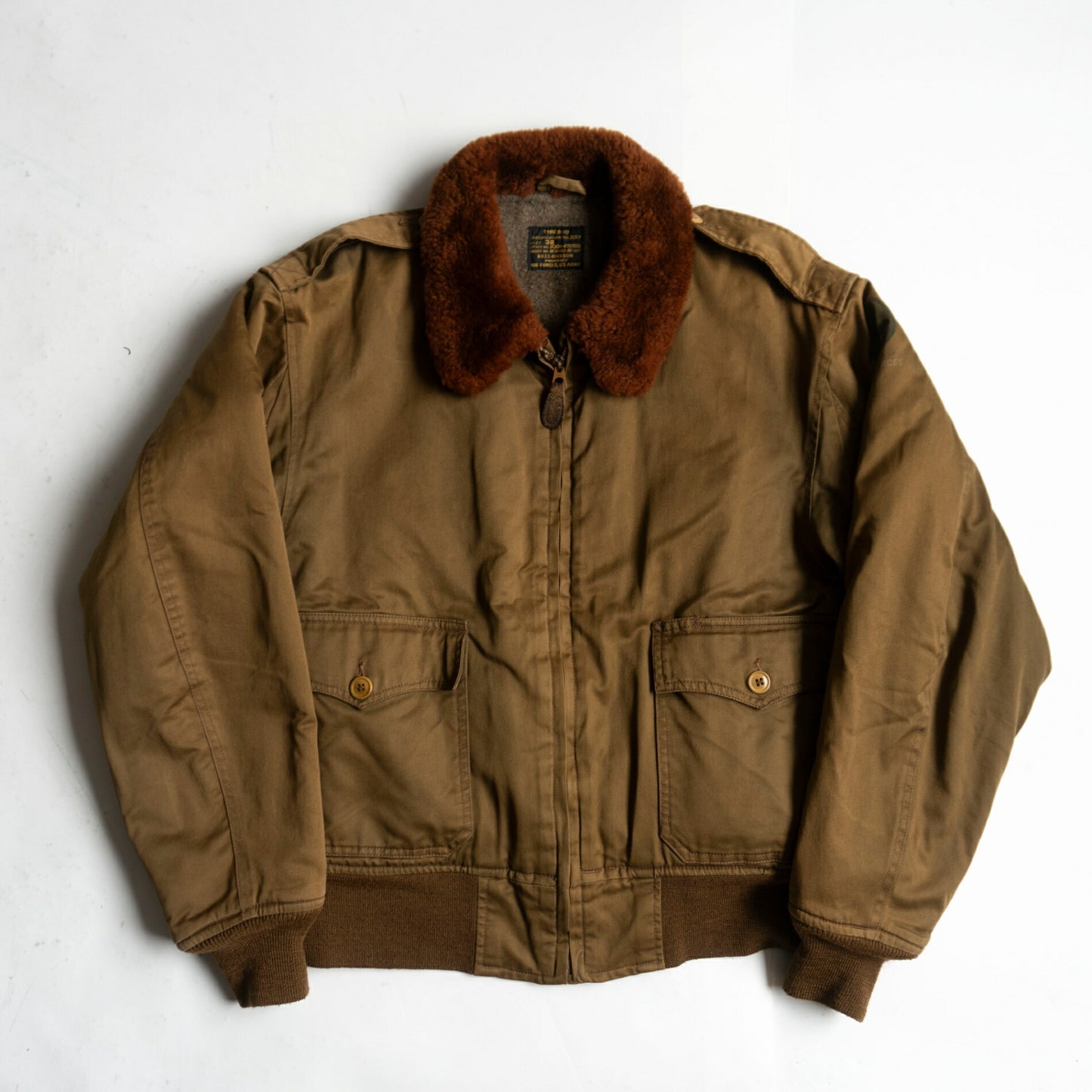 BUZZ RICKSON B-10 Wool Pile Flight Jacket Size 38