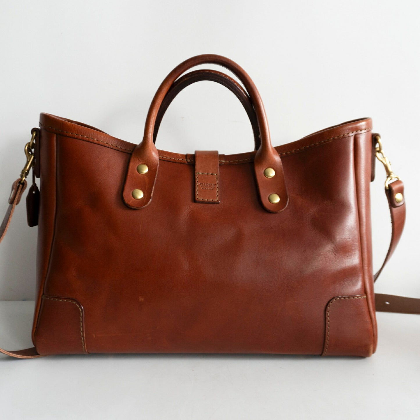 HERZ T-146 2-Way Horizontal Leather Tote Bag Size ONE SIZE
