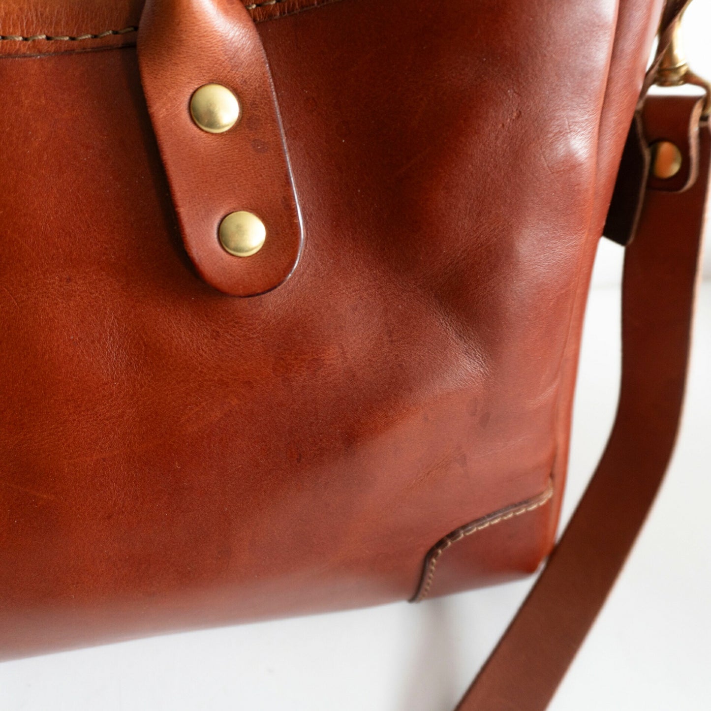 HERZ T-146 2-Way Horizontal Leather Tote Bag Size ONE SIZE